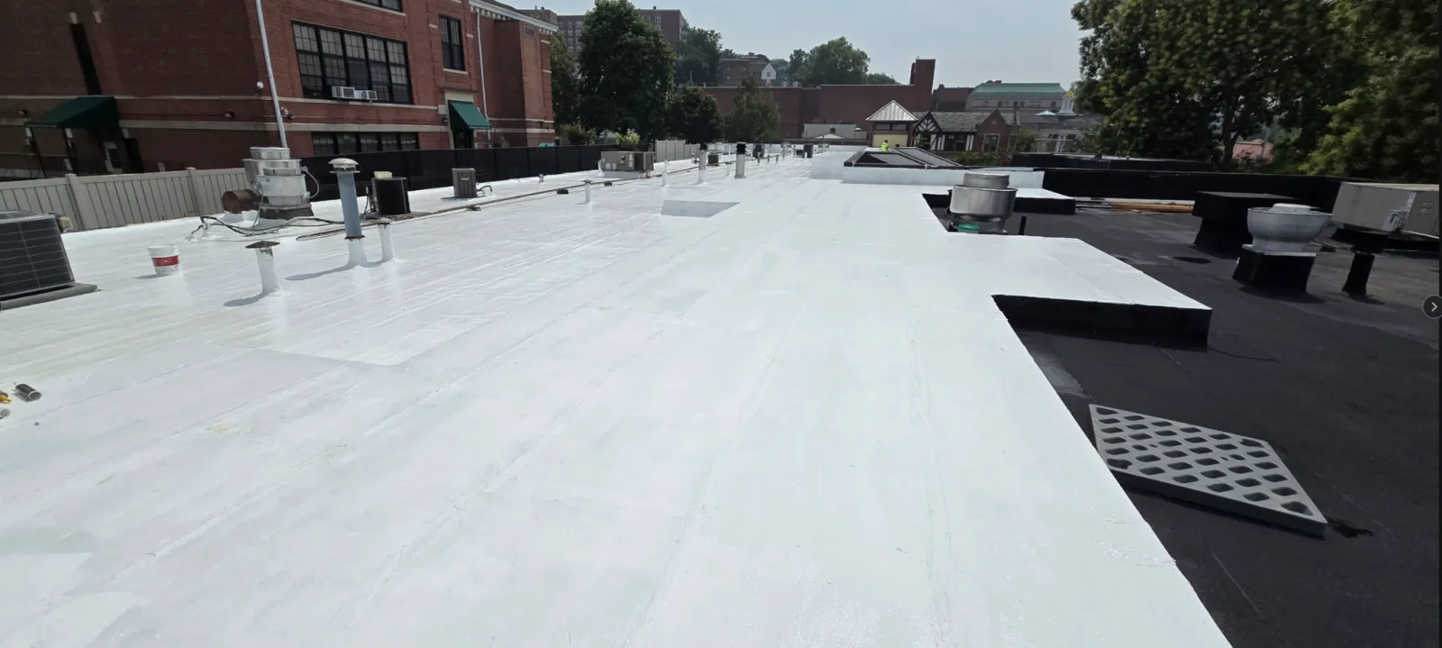 Completed commercial flat roof