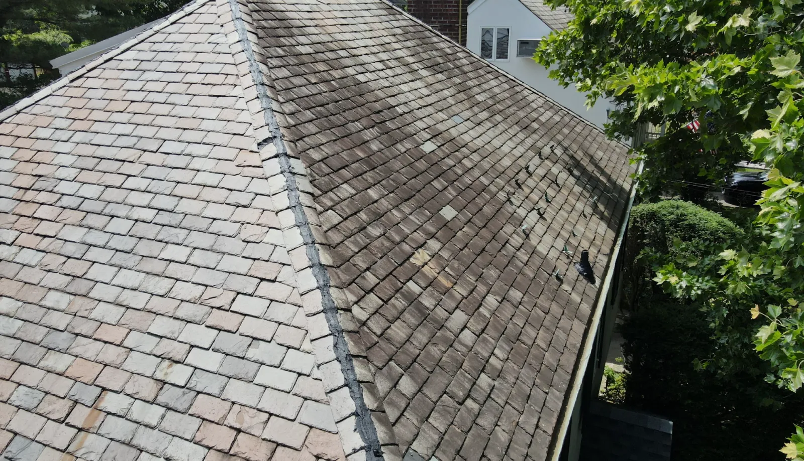 Finished slate roof detail